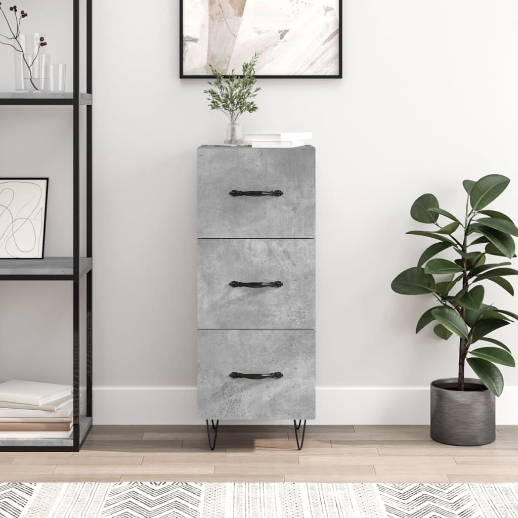 Berkfield Sideboard Concrete Grey 34.5x34x90 cm Engineered Wood