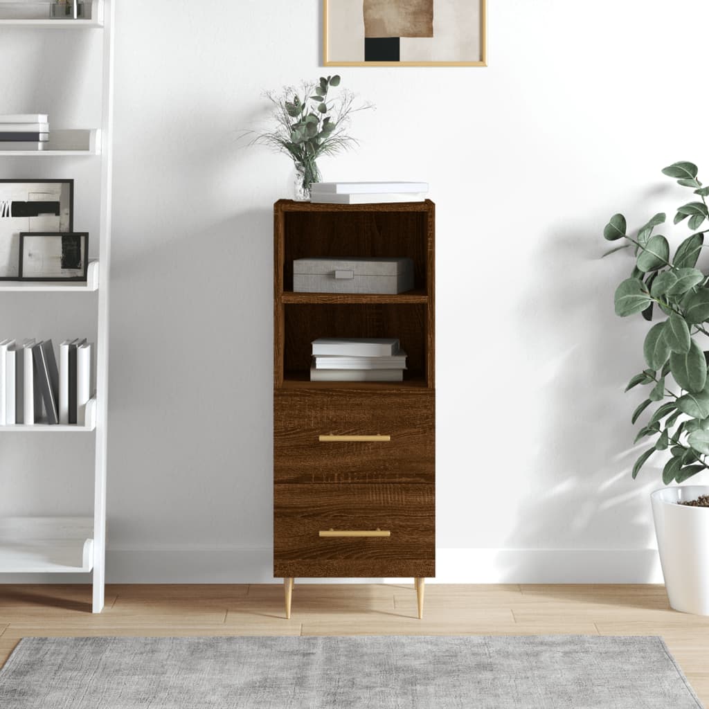 Berkfield Sideboard Brown Oak 34.5x34x90 cm Engineered Wood