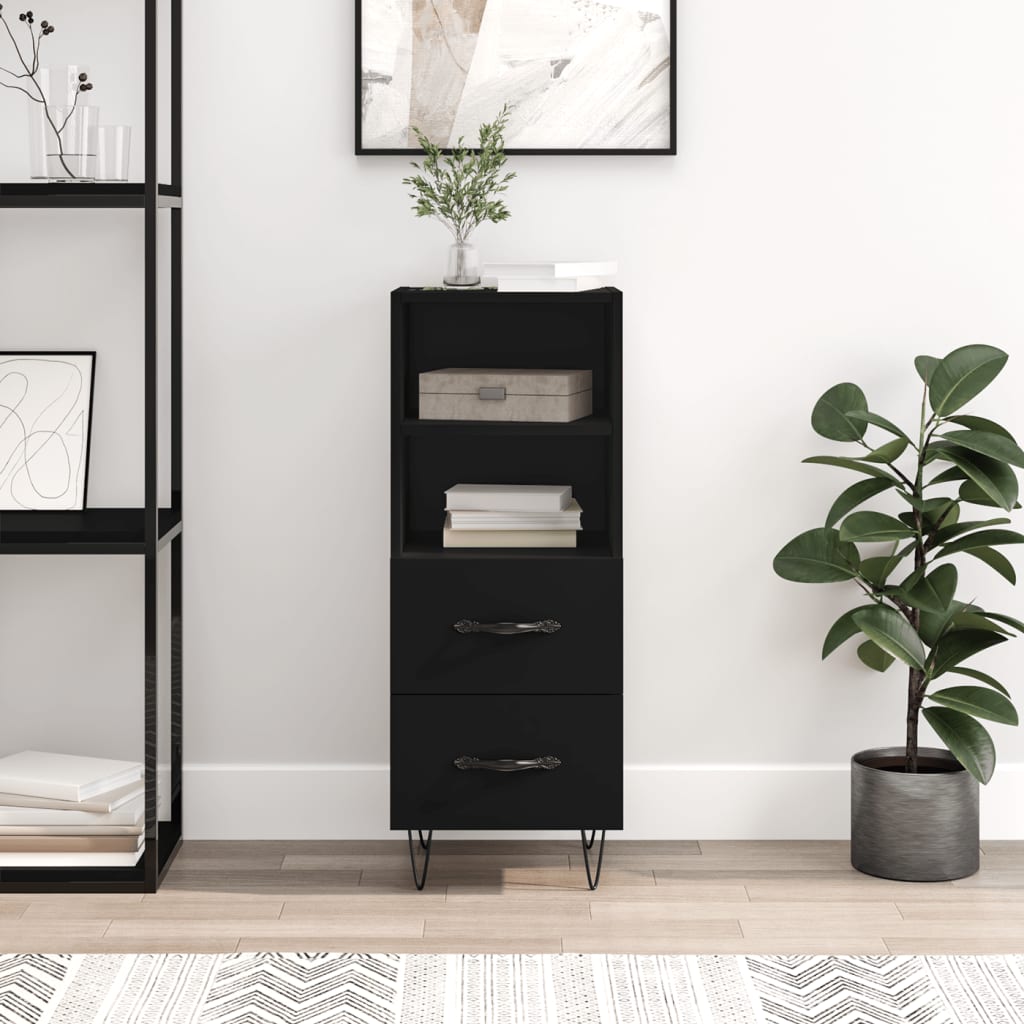 Berkfield Sideboard Black 34.5x34x90 cm Engineered Wood