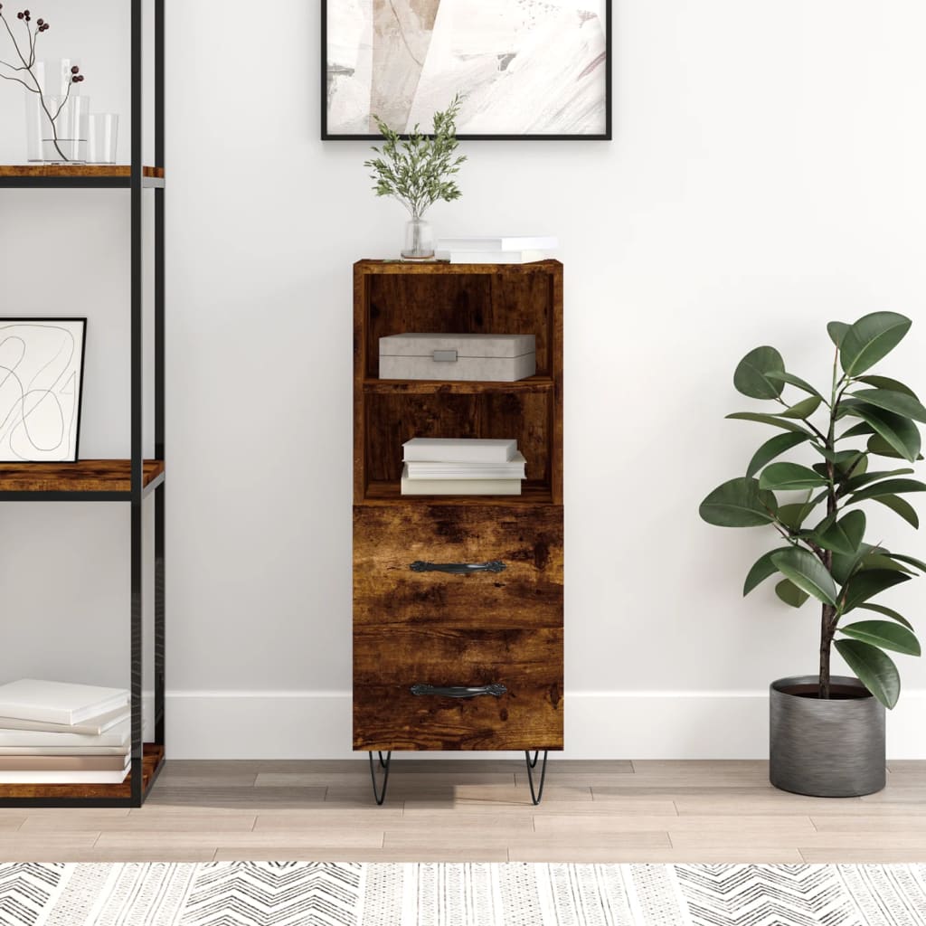 Berkfield Sideboard Smoked Oak 34.5x34x90 cm Engineered Wood