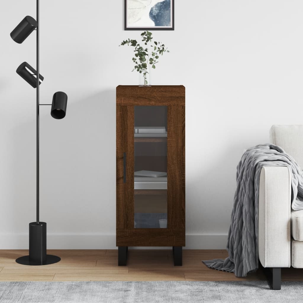 Berkfield Sideboard Brown Oak 34.5x34x90 cm Engineered Wood