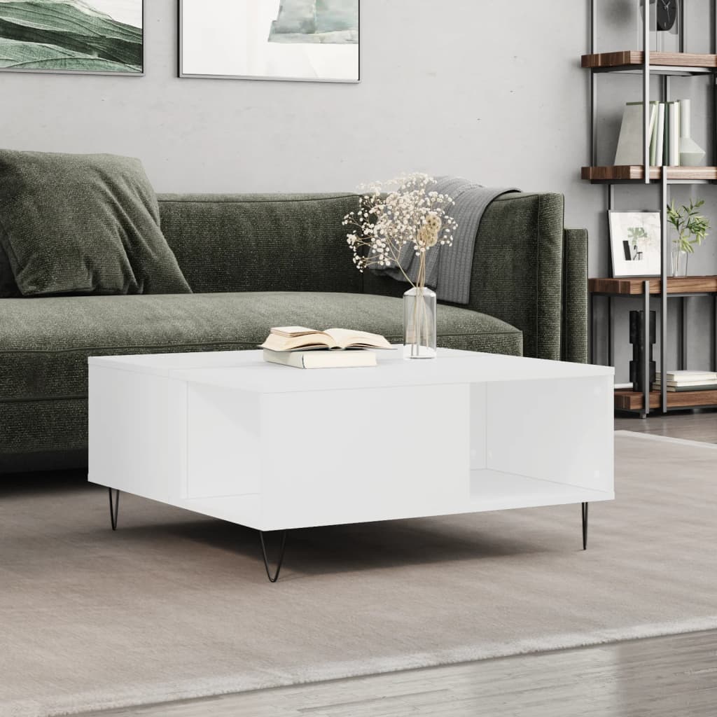 Berkfield Coffee Table White 80x80x36.5 cm Engineered Wood