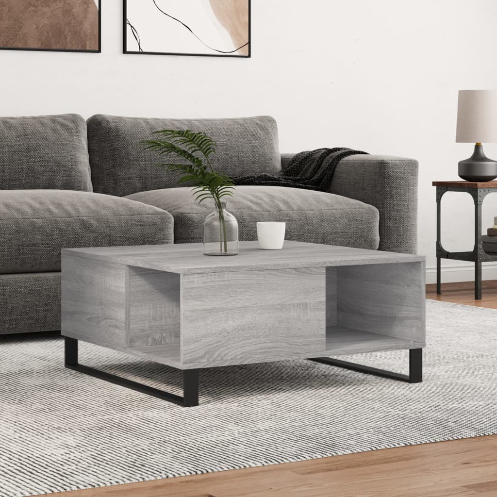 Berkfield Coffee Table Grey Sonoma 80x80x36.5 cm Engineered Wood