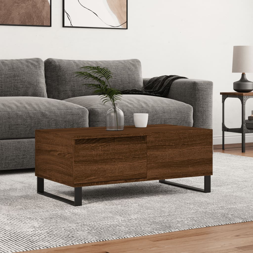 Berkfield Coffee Table Brown Oak 90x50x36.5 cm Engineered Wood