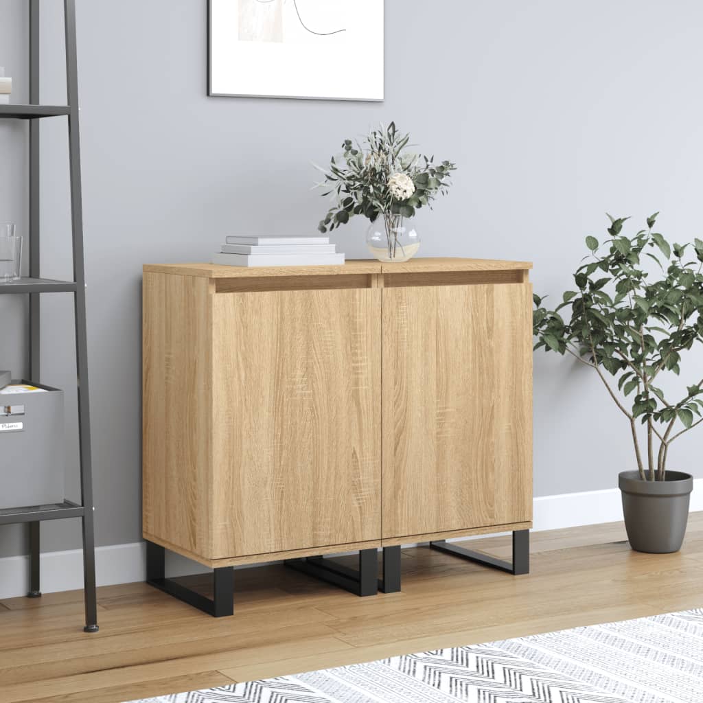 Berkfield Sideboards 2 pcs Sonoma Oak 40x35x70 cm Engineered Wood