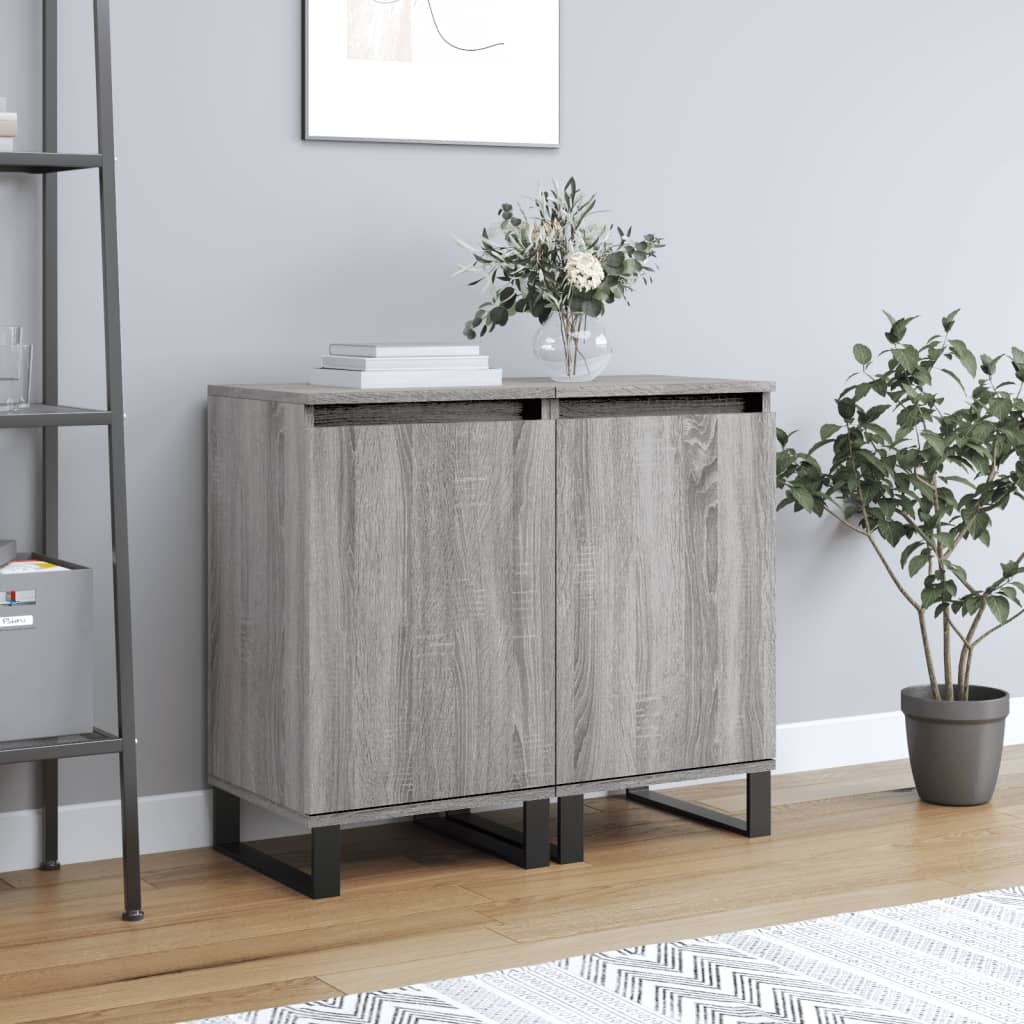 Berkfield Sideboards 2 pcs Grey Sonoma 40x35x70 cm Engineered Wood