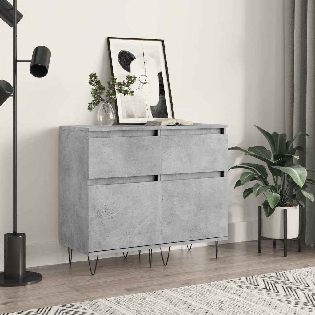 Berkfield Sideboards 2 pcs Concrete Grey 40x35x70 cm Engineered Wood
