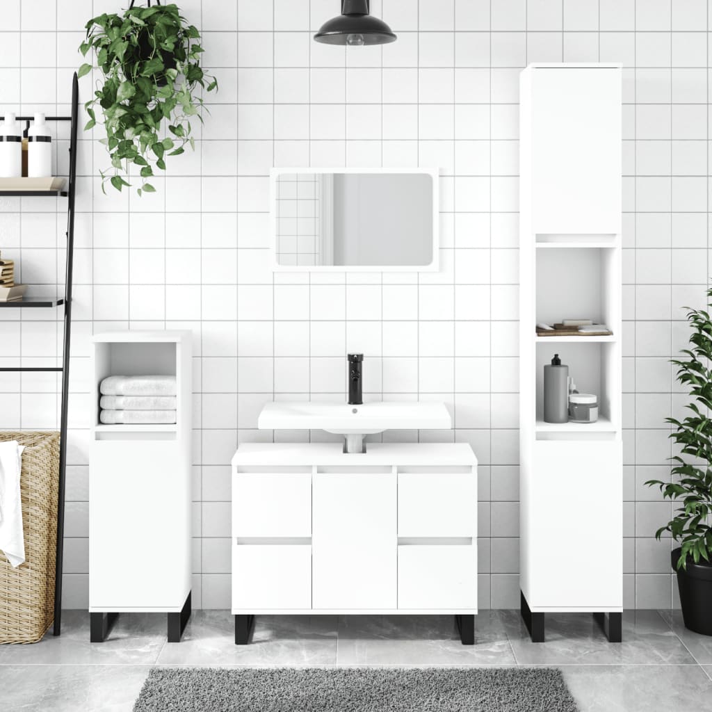Berkfield Bathroom Cabinet White 30x30x100 cm Engineered Wood