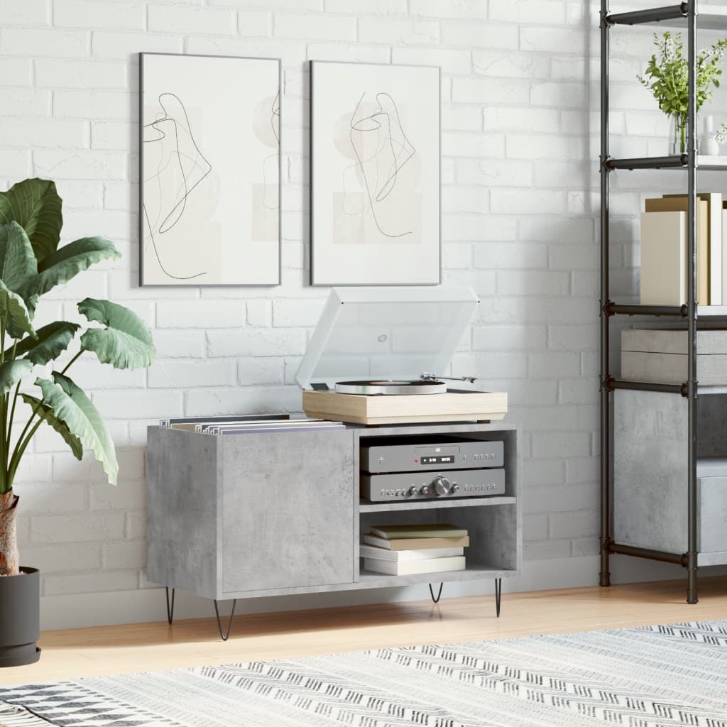 Berkfield Record Cabinet Concrete Grey 85x38x48 cm Engineered Wood