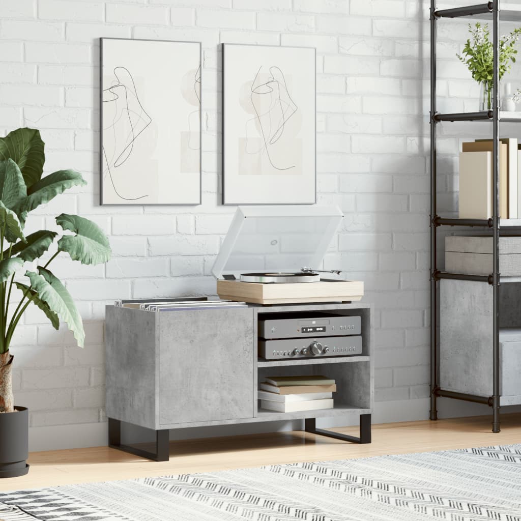 Berkfield Record Cabinet Concrete Grey 85x38x48 cm Engineered Wood