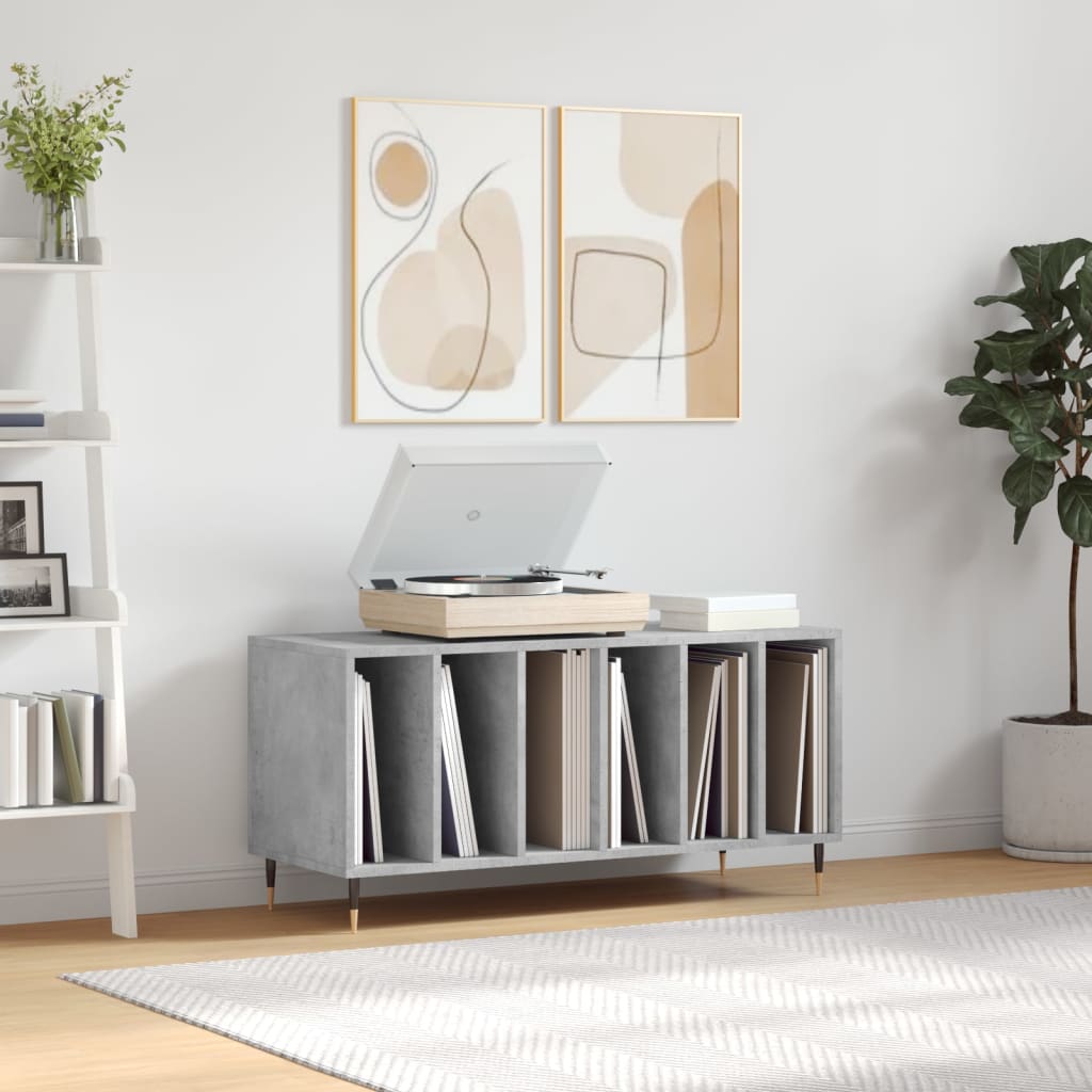 Berkfield Record Cabinet Concrete Grey 100x38x48 cm Engineered Wood