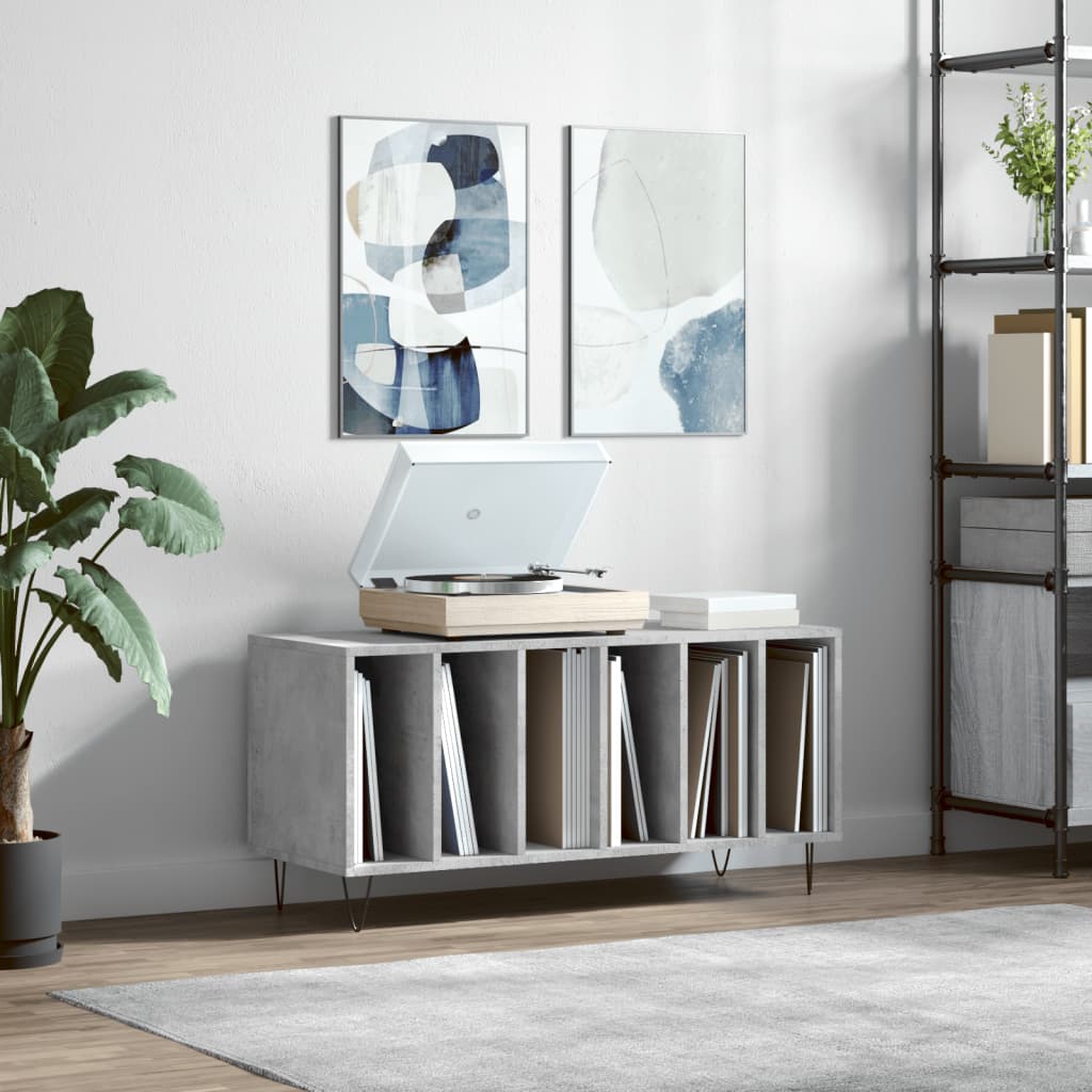 Berkfield Record Cabinet Concrete Grey 100x38x48 cm Engineered Wood