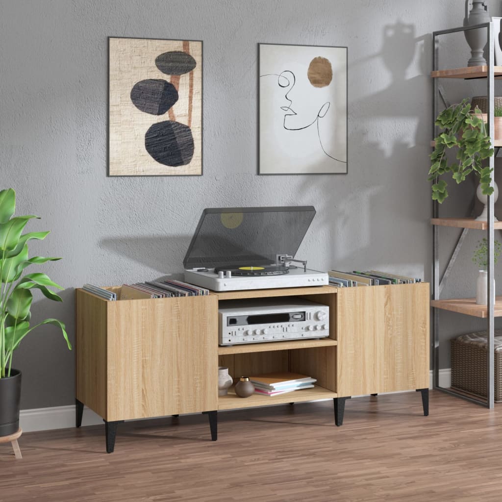 Berkfield Record Cabinet Sonoma Oak 121x38x48 cm Engineered Wood