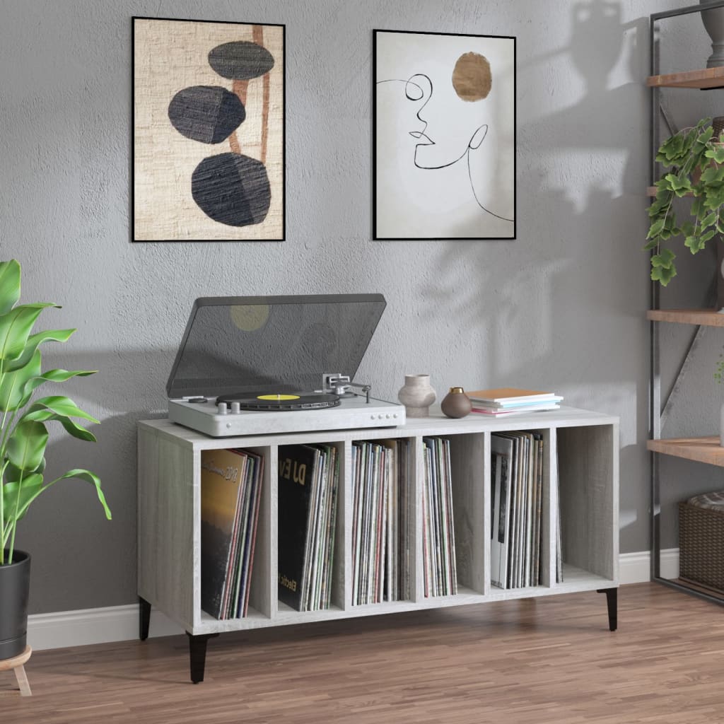 Berkfield Record Cabinet Grey Sonoma 100x38x48 cm Engineered Wood