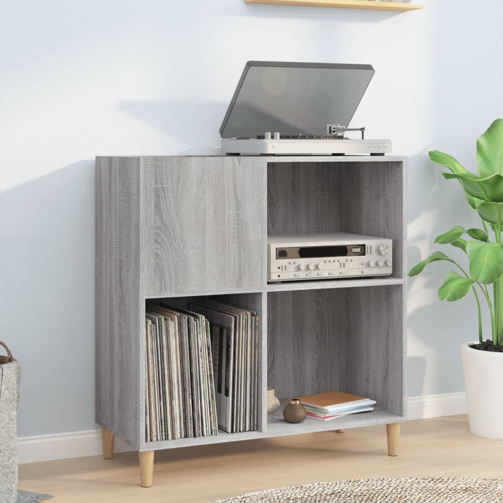 Berkfield Record Cabinet Grey Sonoma 84.5x38x89 cm Engineered Wood