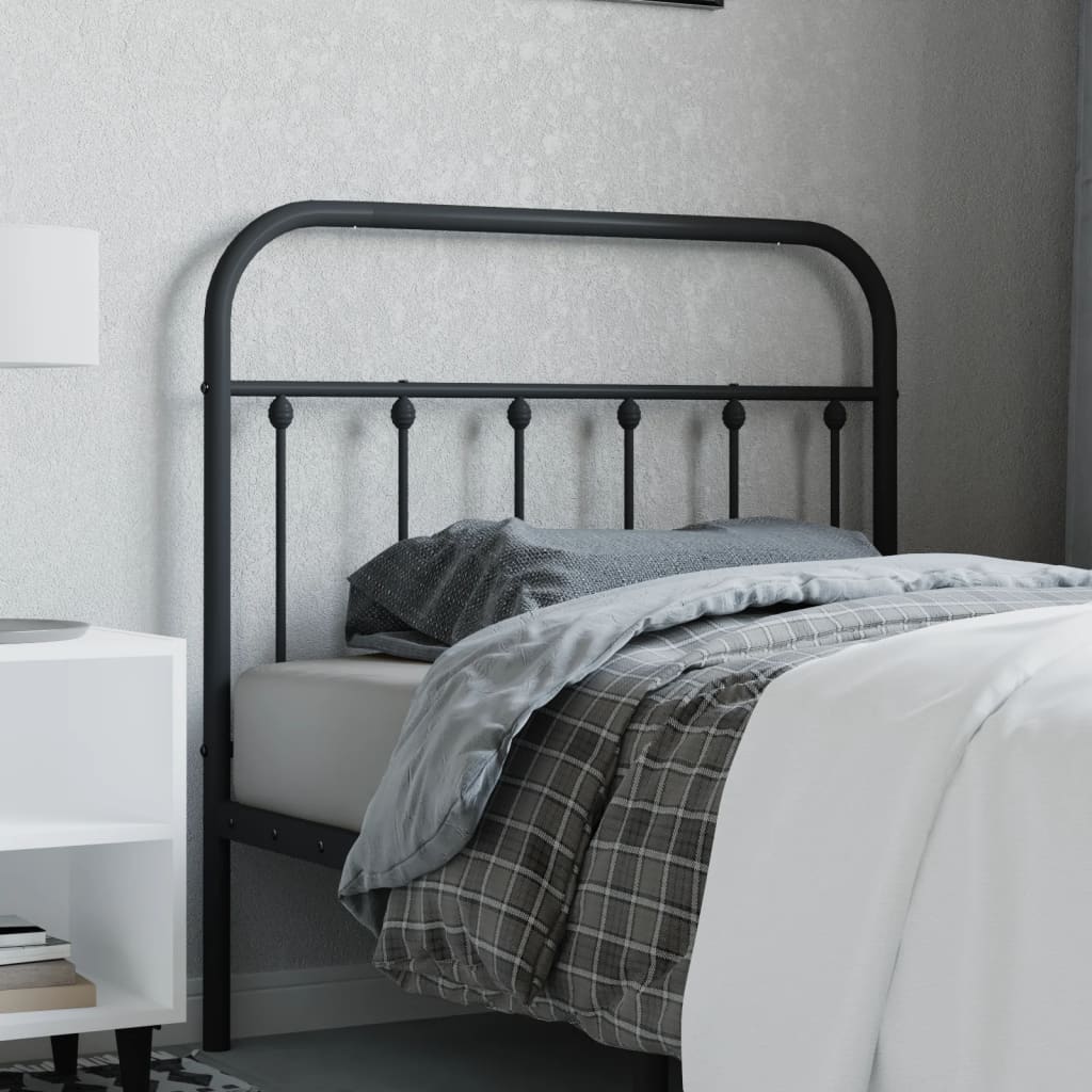 Berkfield Metal Headboard Black 100 cm