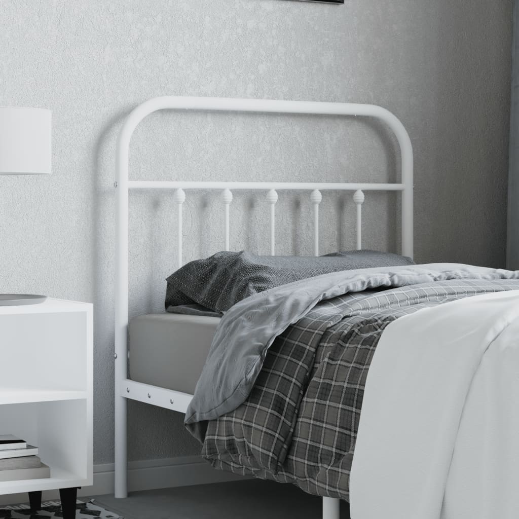 Berkfield Metal Headboard White 80 cm