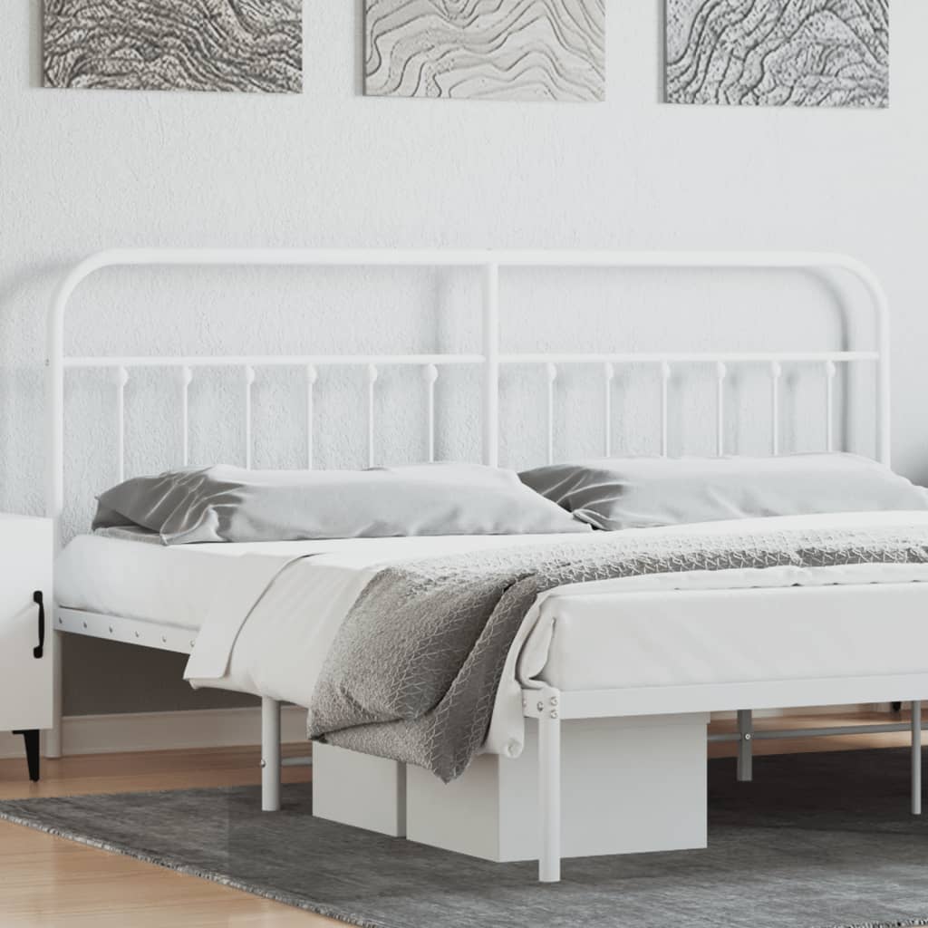 Berkfield Metal Headboard White 193 cm