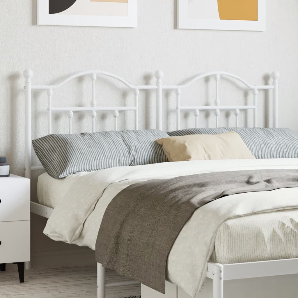 Berkfield Metal Headboard White 140 cm