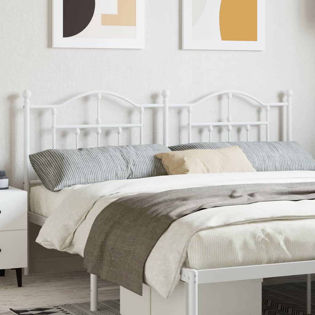 Berkfield Metal Headboard White 160 cm