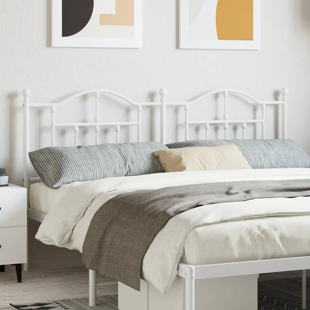 Berkfield Metal Headboard White 180 cm
