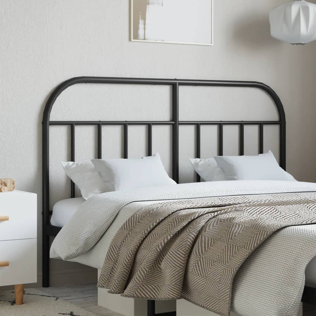 Berkfield Metal Headboard Black 150 cm