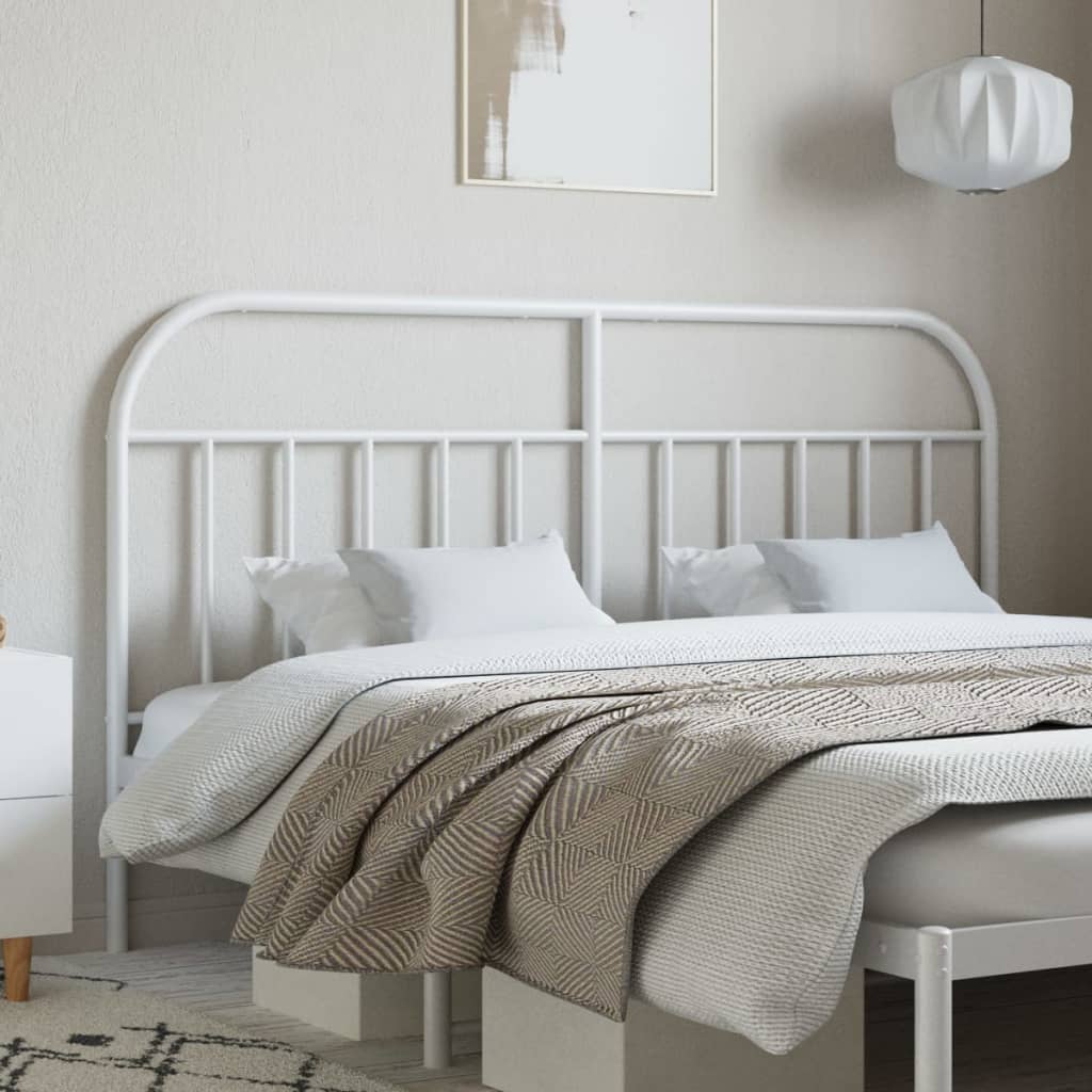 Berkfield Metal Headboard White 160 cm