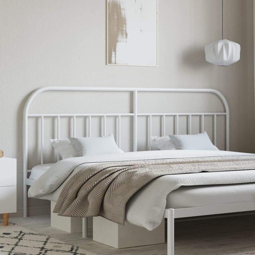 Berkfield Metal Headboard White 200 cm
