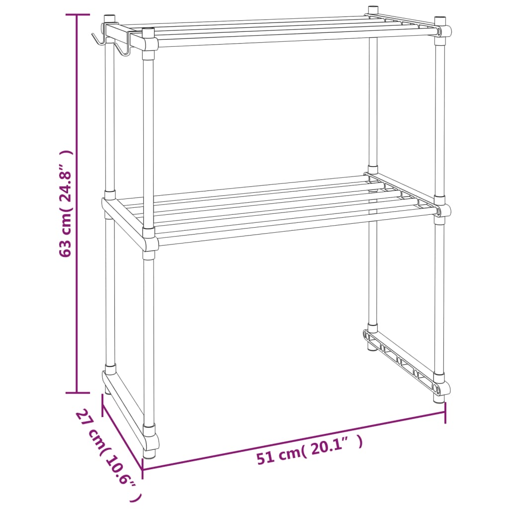 Berkfield Microwave Shelf White 51x27x63 cm Aluminium