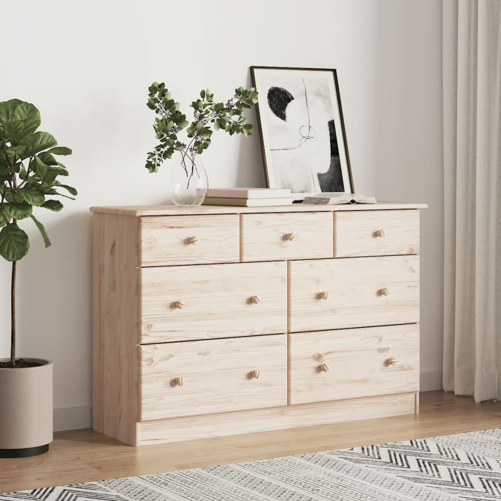 Berkfield Chest of Drawers ALTA 112x35x73 cm Solid Wood Pine