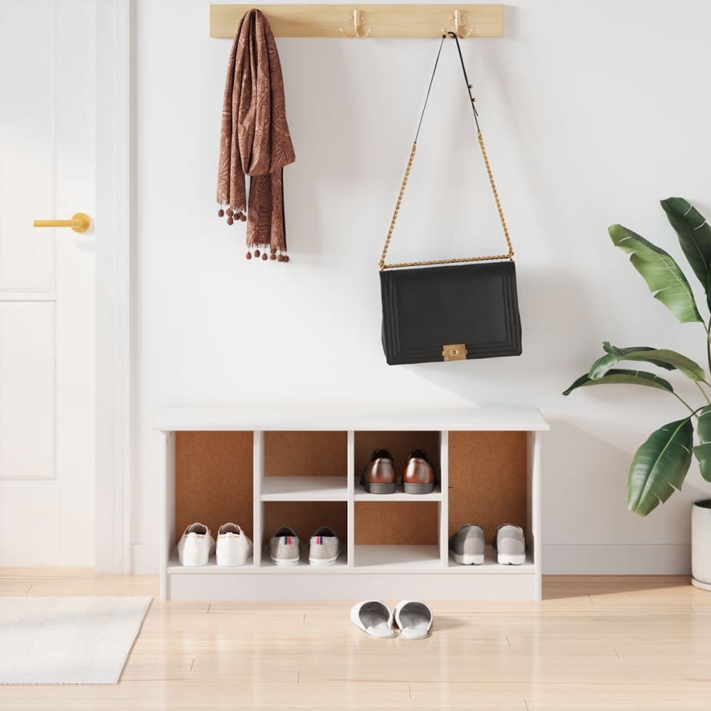 Berkfield Shoe Bench ALTA White 100x35x45 cm Solid Wood Pine