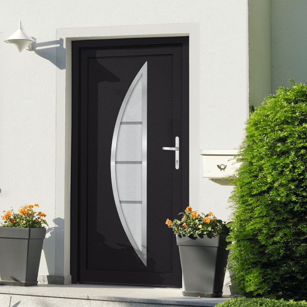 Berkfield Front Door Anthracite 108x208 cm PVC