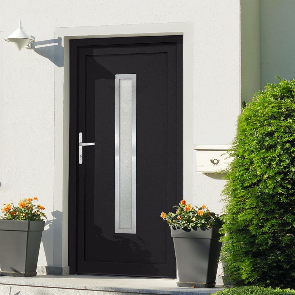 Berkfield Front Door Anthracite 108x208 cm PVC