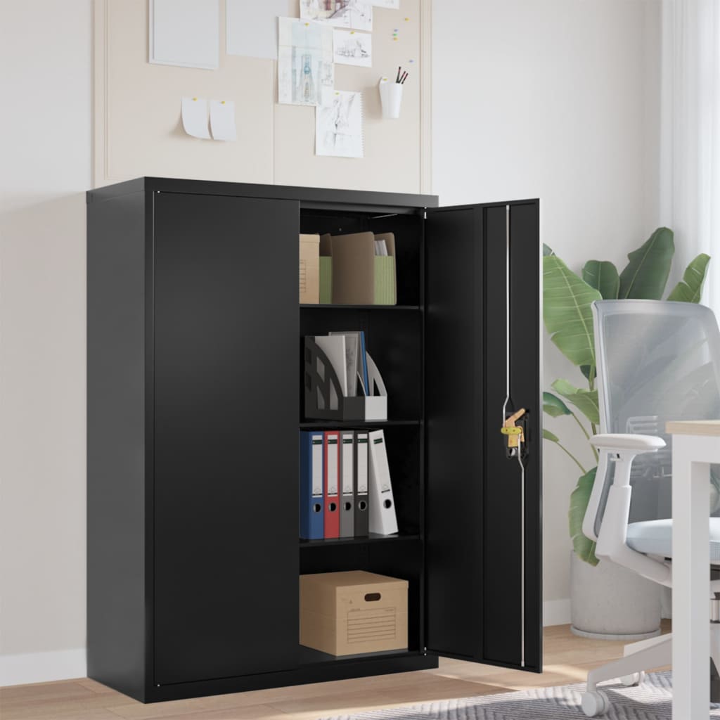 Berkfield File Cabinet Black 90x40x140 cm Steel