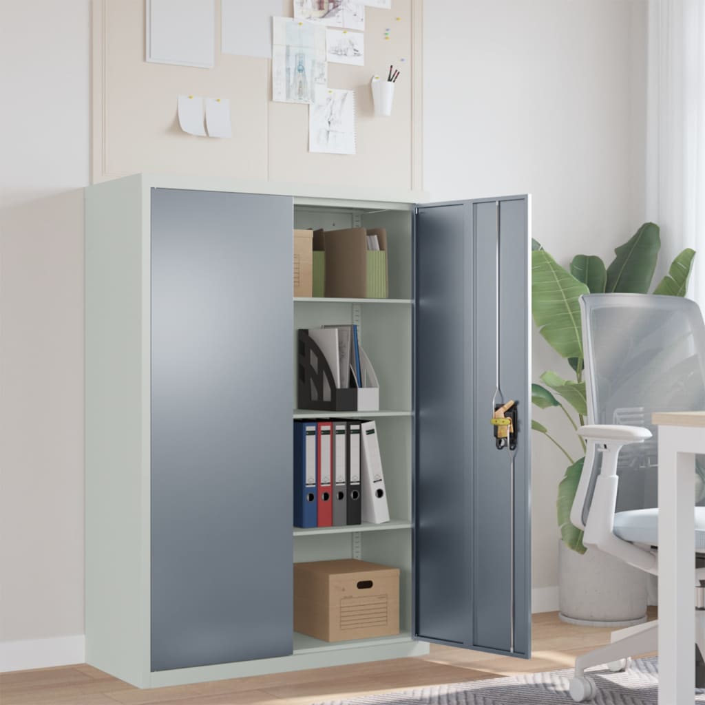 Berkfield File Cabinet Light Grey and Dark Grey 90x40x140 cm Steel