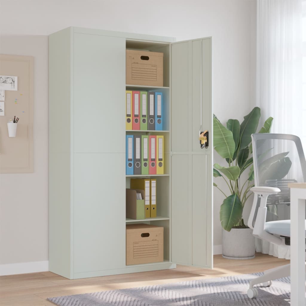 Berkfield File Cabinet Light Grey 90x40x180 cm Steel