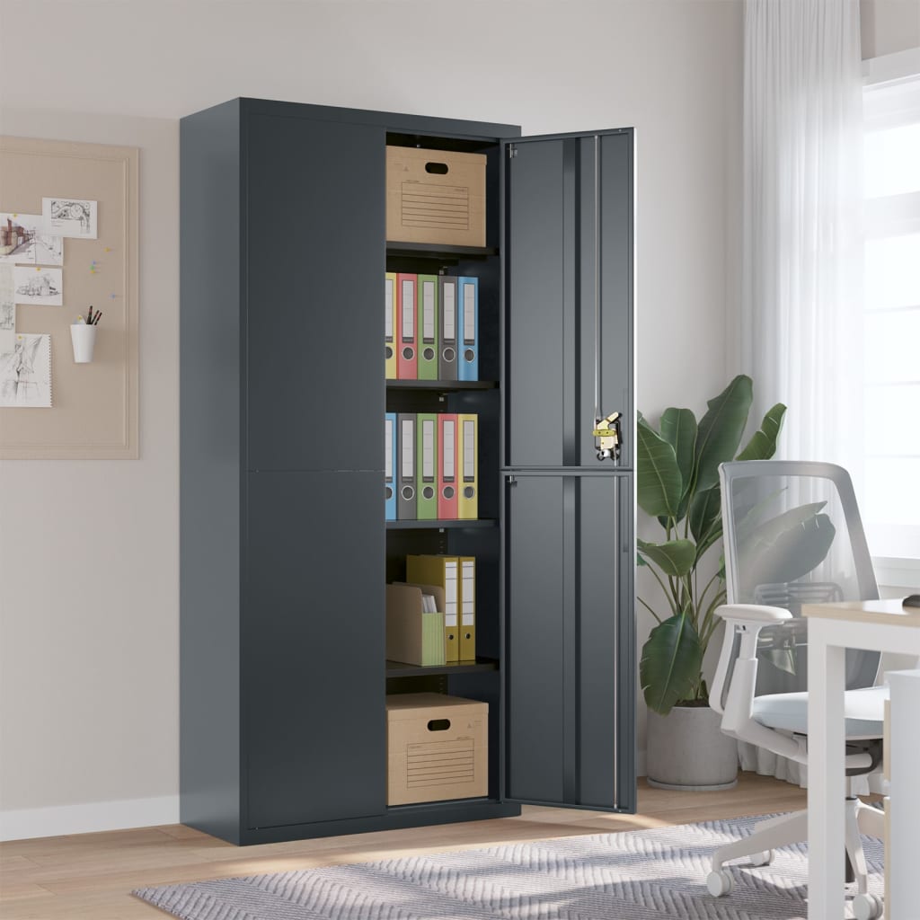 Berkfield File Cabinet Anthracite 90x40x200 cm Steel