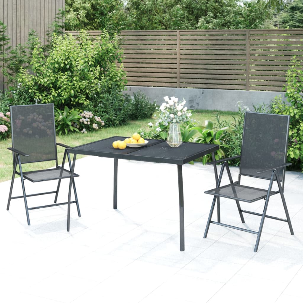 Berkfield 3 Piece Garden Dining Set Anthracite Steel