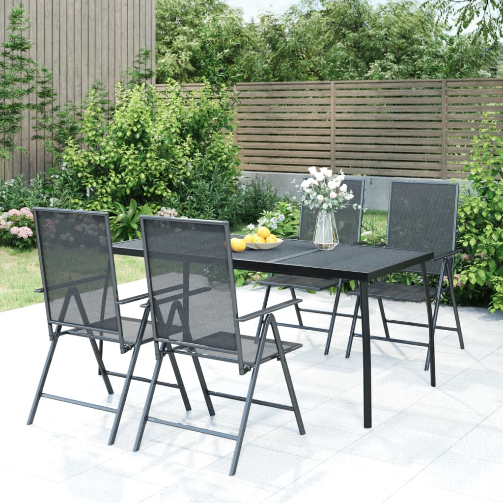 Berkfield 5 Piece Garden Dining Set Anthracite Steel