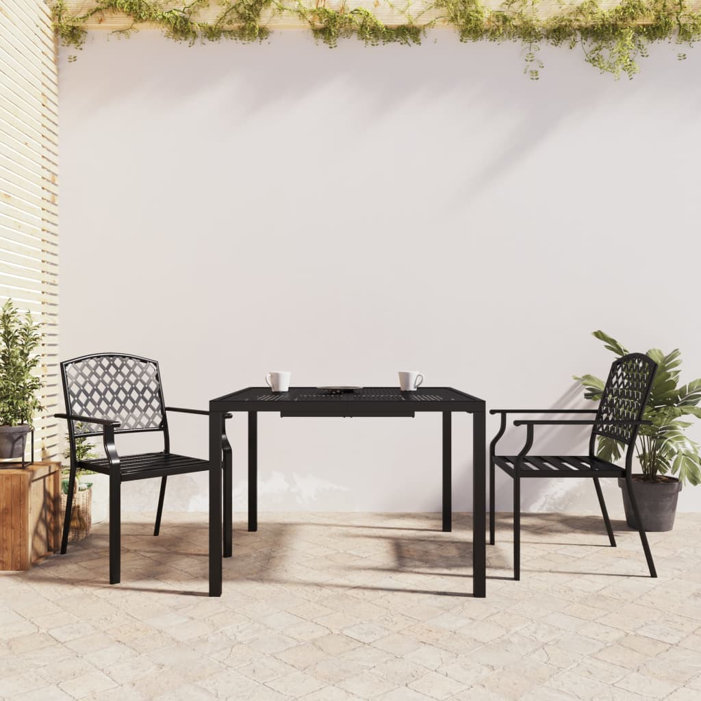 Berkfield 3 Piece Garden Dining Set Anthracite Steel