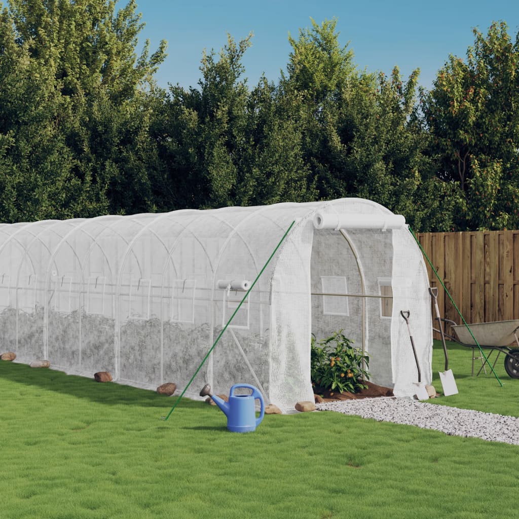 Berkfield Greenhouse with Steel Frame White 20 m�__ 10x2x2 m
