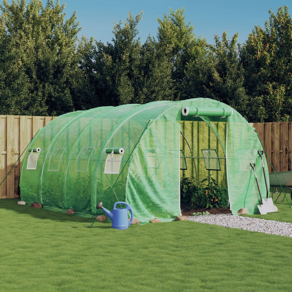 Berkfield Greenhouse with Steel Frame Green 12 m�__ 4x3x2 m