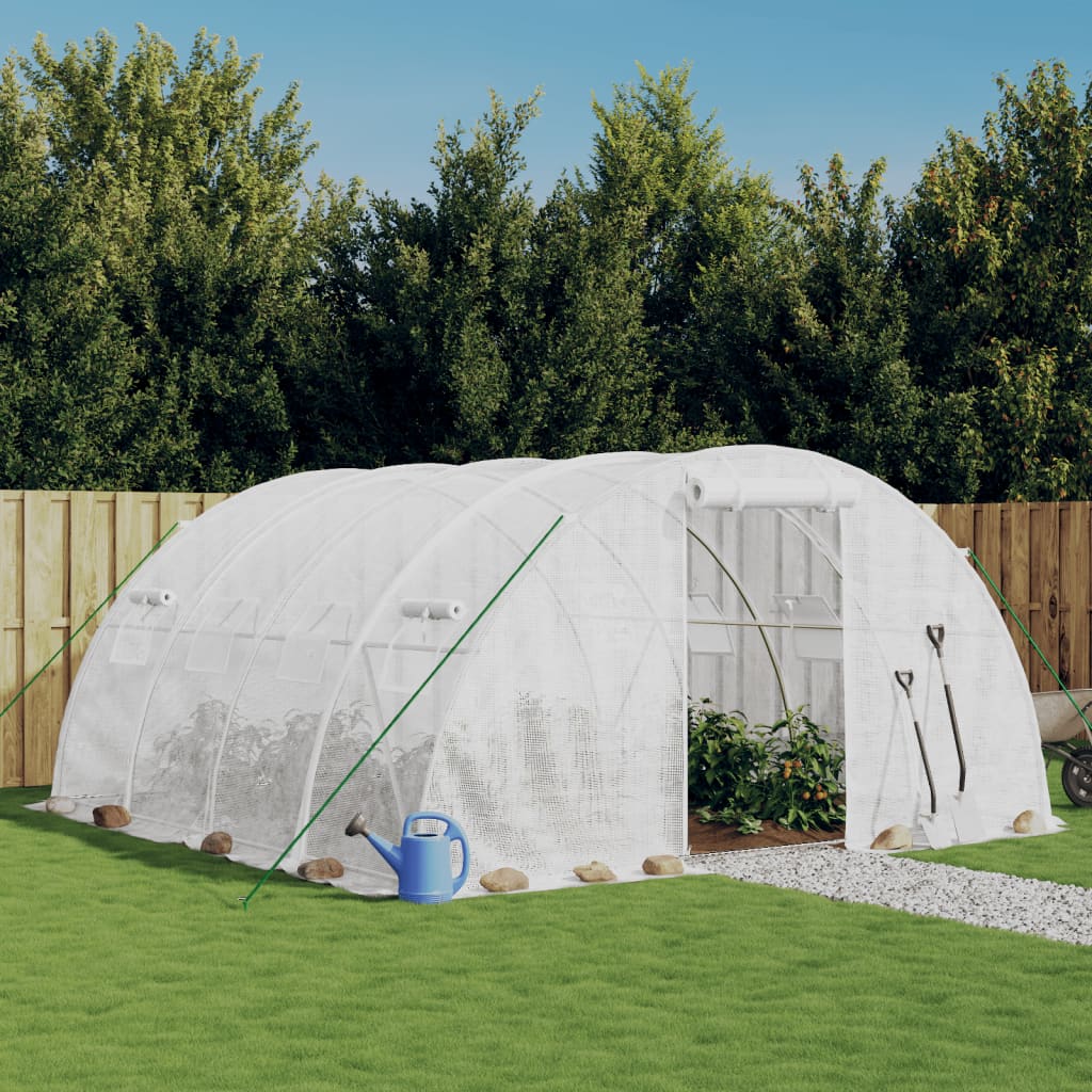 Berkfield Greenhouse with Steel Frame White 16 m�__ 4x4x2 m