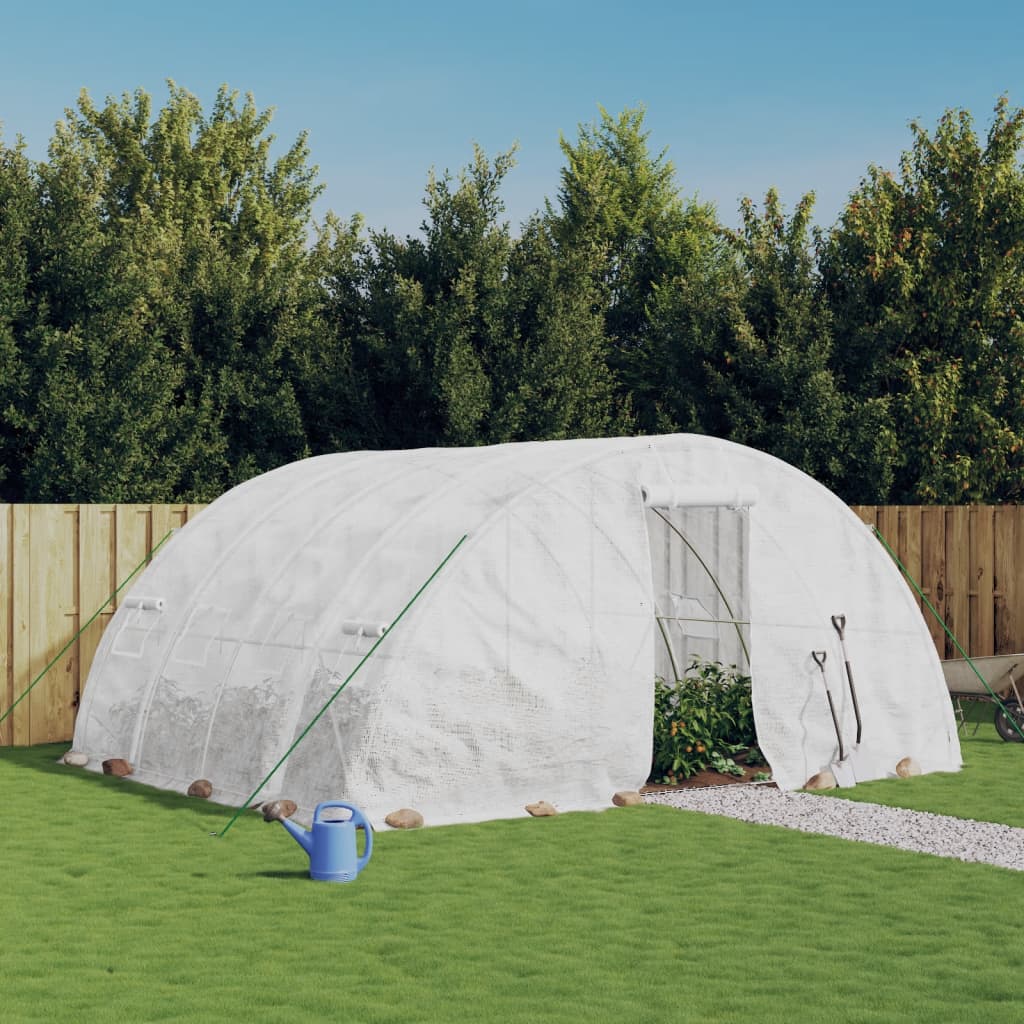 Berkfield Greenhouse with Steel Frame White 20 m�__ 5x4x2.3 m