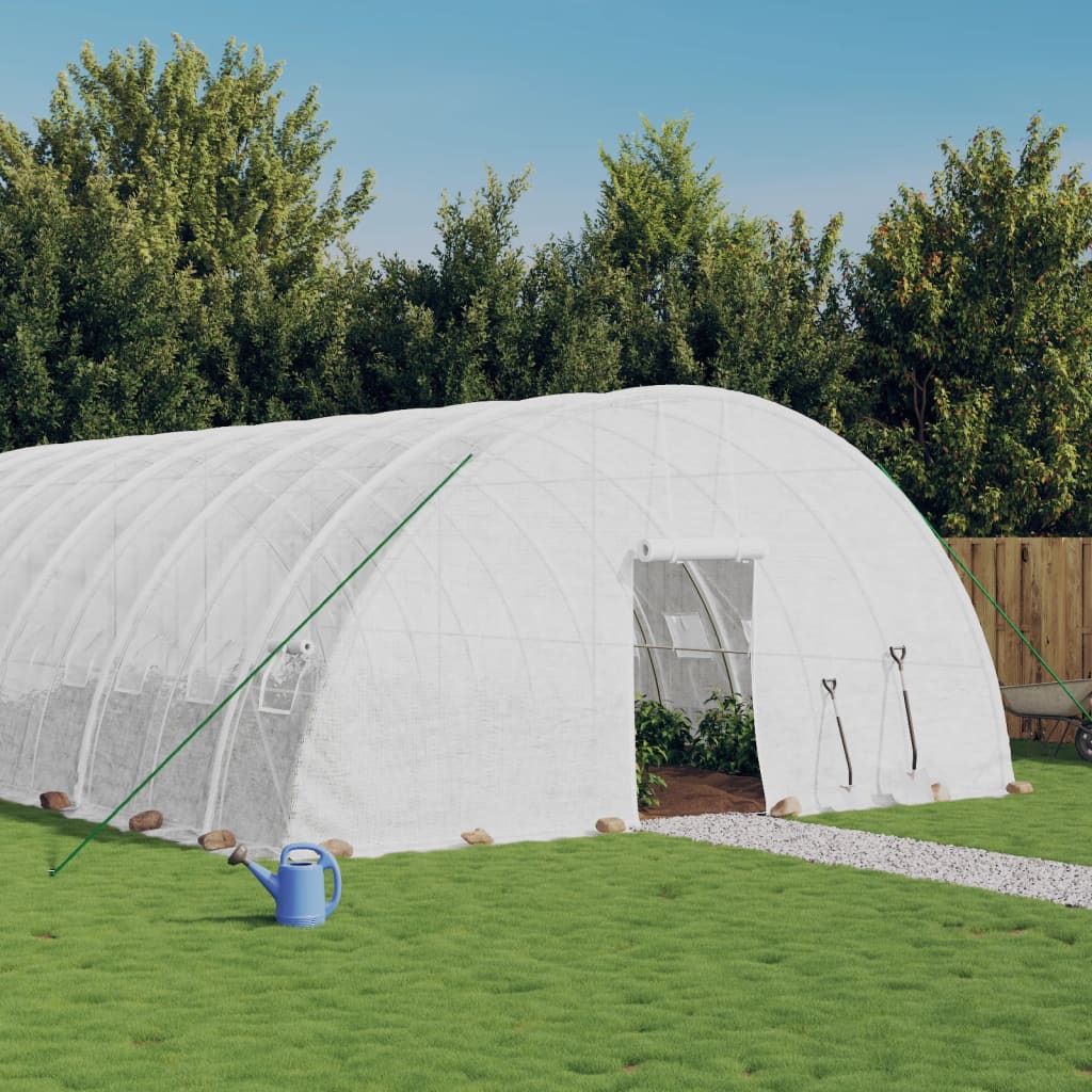 Berkfield Greenhouse with Steel Frame White 108 m�__ 18x6x2.85 m