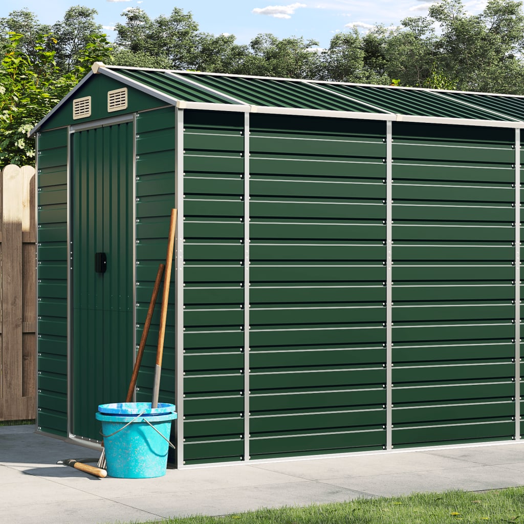 Berkfield Garden Shed Green 191x725x198 cm Galvanised Steel