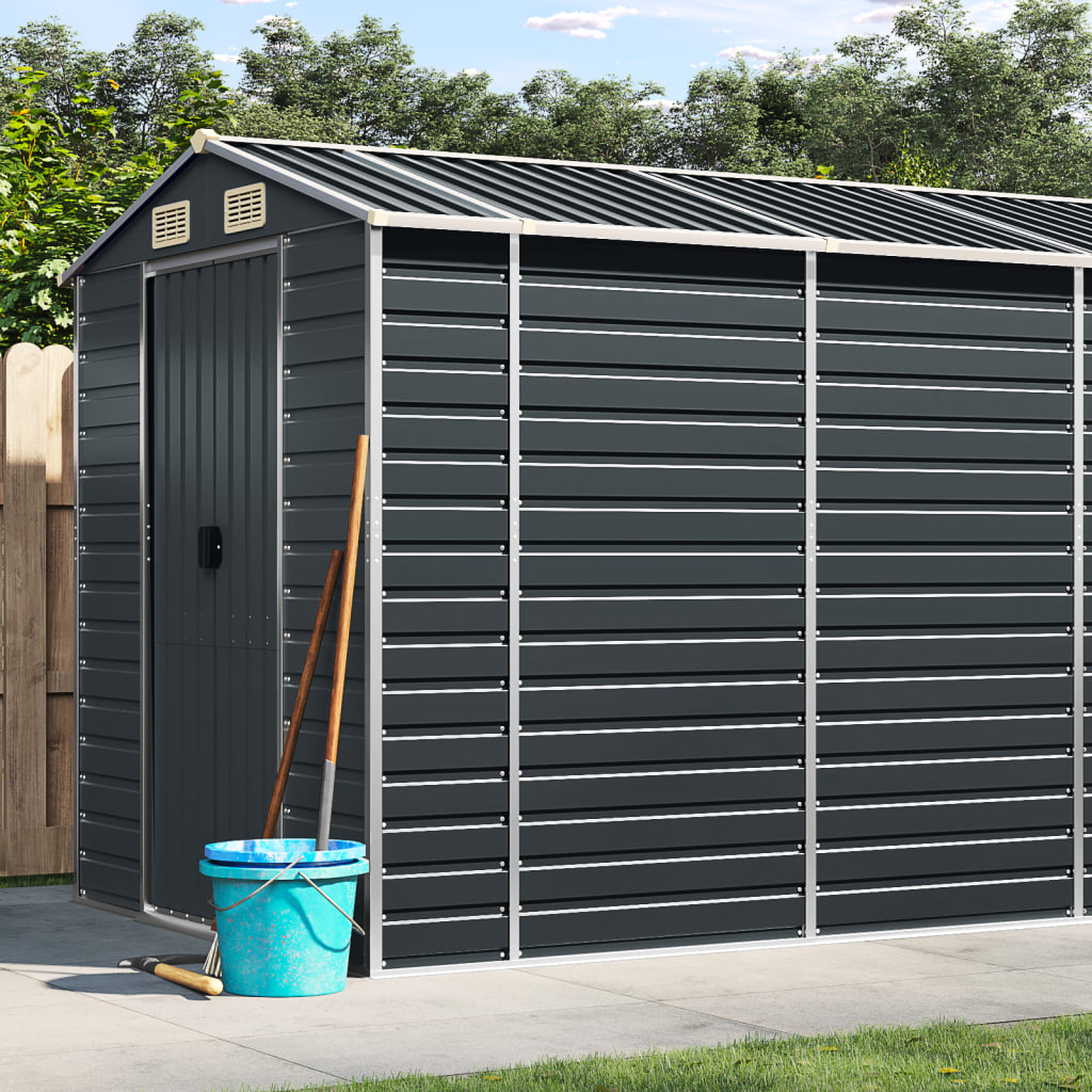 Berkfield Garden Shed Anthracite 191x470x198 cm Galvanised Steel