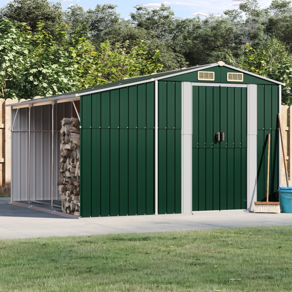 Berkfield Garden Shed Green 277x279x179 cm Galvanised Steel