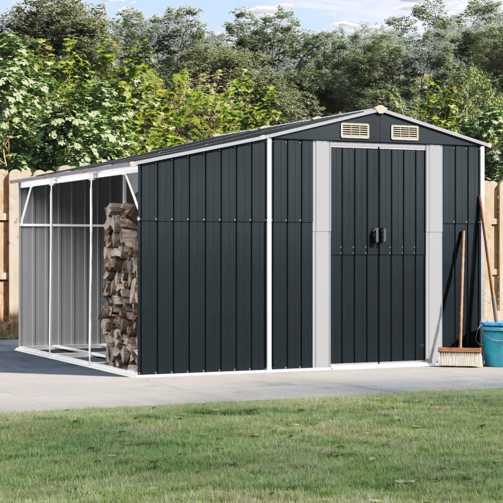 Berkfield Garden Shed Anthracite 277x279x179 cm Galvanised Steel