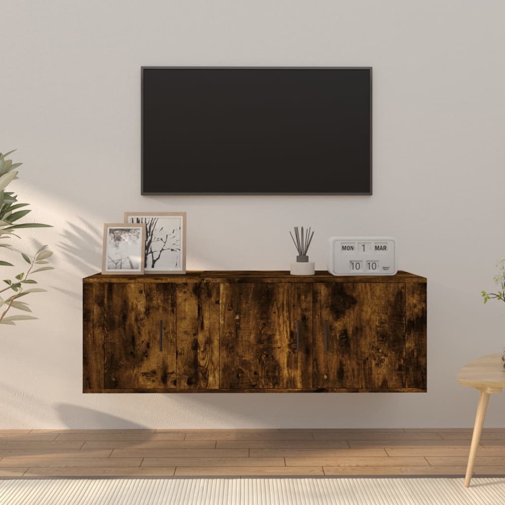 Berkfield 2 Piece TV Cabinet Set Smoked Oak Engineered Wood
